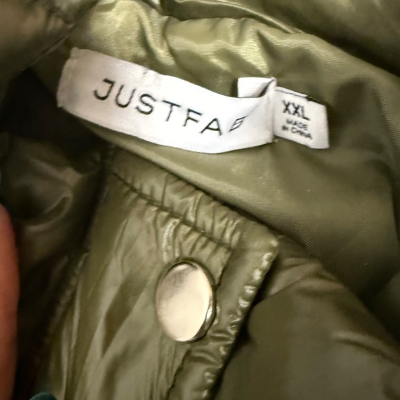 NWT JustFab Olive Green Maxi Puffer Coat | Hooded & Belted | Size XXL - Picture 2 of 8